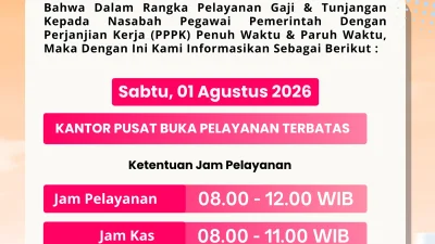 Pengumuman pelayanan terbatas pada tanggal 01/08/2026